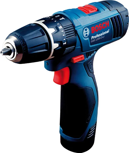藍色Bosch無線電鑽。.