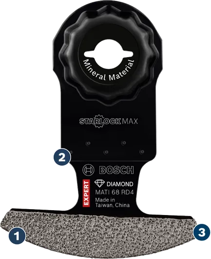 Bosch Max 鑽石鋸片，適用於礦物材料。