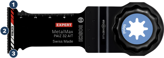Bosch PAIZ 32 AIT 往復式金屬切割刀片。