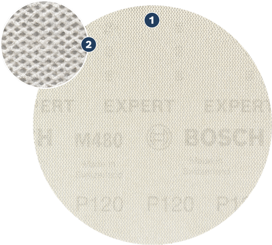 Bosch砂網盤，細磨料表面。