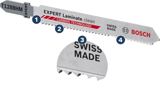Bosch Laminate 清潔型曲線鋸片，採用硬質合金技術。