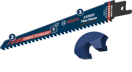BoschEXPERT 纖維石膏往復鋸片，硬質合金齒。