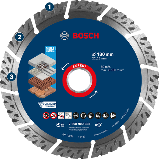 Bosch鑽石切割片，適用於多種材質。