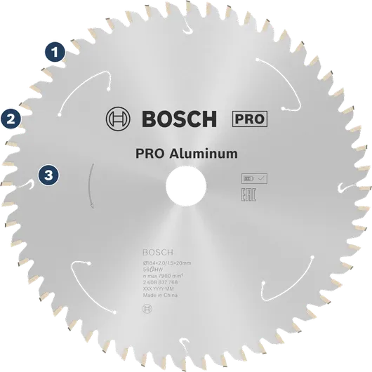 Bosch鋁材圓鋸片，用於金屬切割。
