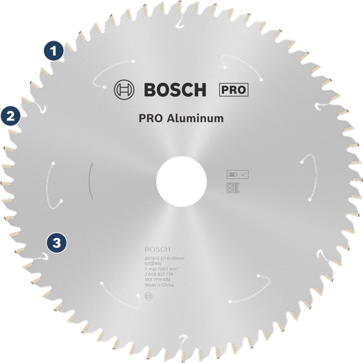Bosch鋁材圓鋸片，用於金屬切割。