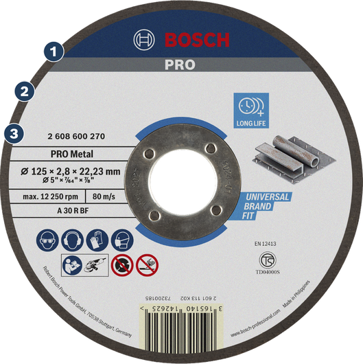 Bosch金屬切割片，適用於長壽命金屬研磨。