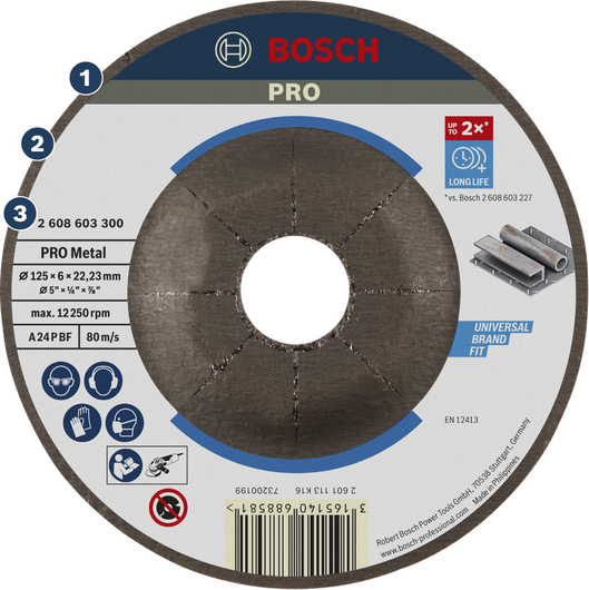 Bosch金屬研磨盤，適用於各種金屬切割。