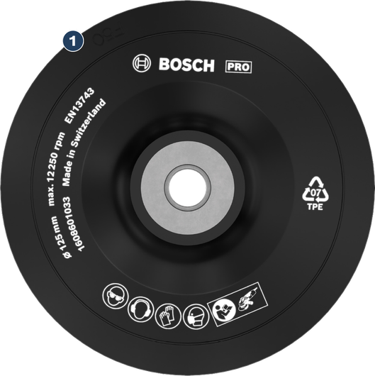 Bosch 125mm 角磨機背墊。