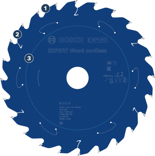 Bosch Wood 無線電鋸片，有效率地切割木材。