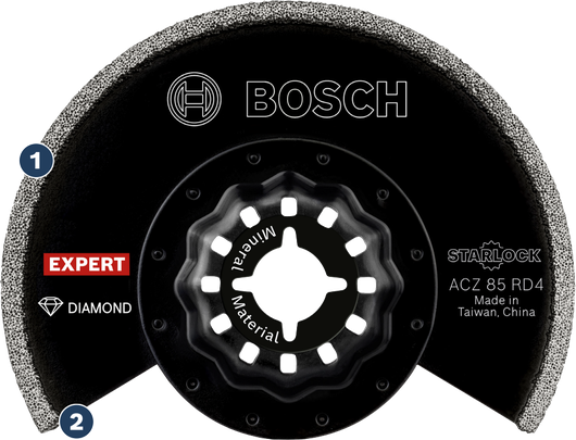 Bosch鑽石切割刀片 ACZ 85 RD4，適用於礦物材料。