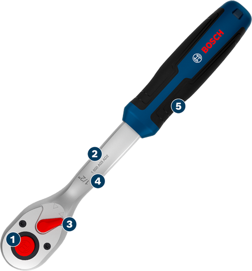 Bosch棘輪扳手，帶人體工學手柄。