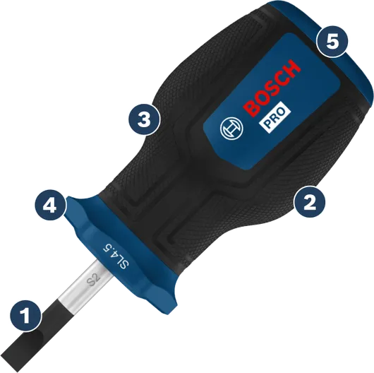 Bosch SL4.5 螺絲刀，符合人體工學手柄設計。