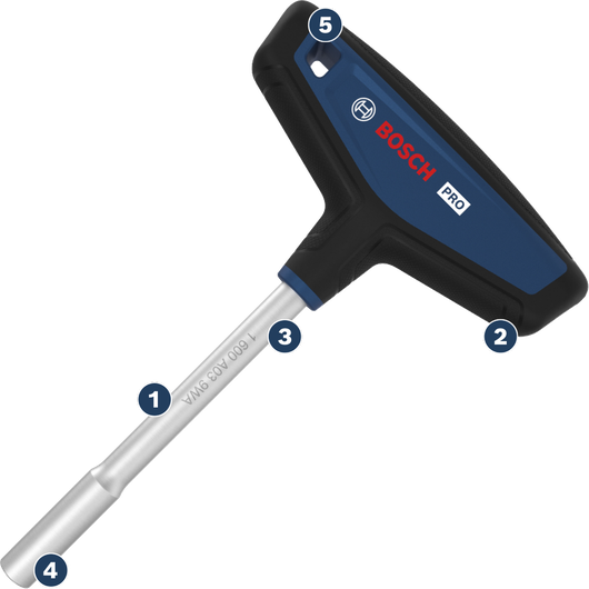 Bosch T 型手柄螺絲刀，符合人體工學設計。
