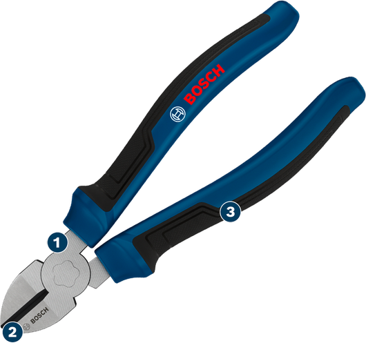 Bosch160 毫米斜口鉗，搭配多組件手柄。
