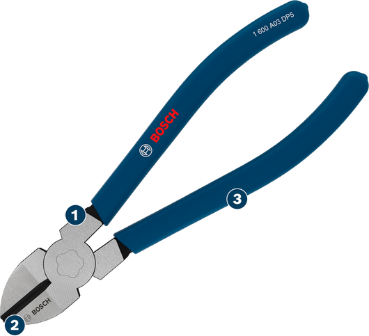 Bosch斜口鉗 160 毫米，附浸膠防滑手柄。