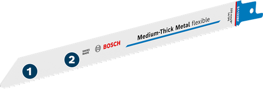 Bosch中等厚度金屬柔性往復鋸片。