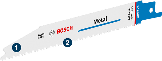 Bosch往復鋸片，用於金屬切割。
