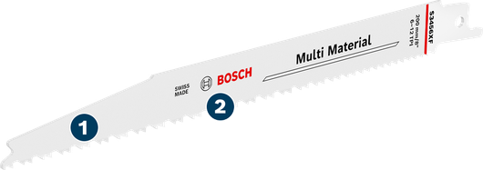 Bosch 3456 XF 往復鋸片，適用於多種材質。