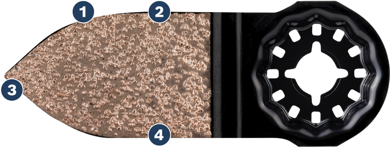 Bosch碳化鎢砂指銼，用於去除灌漿層。