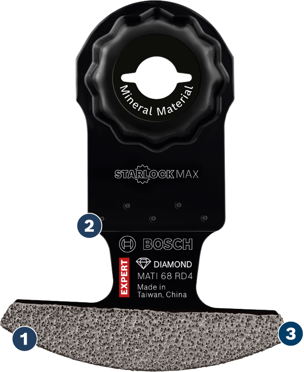 Bosch Max 鑽石切割片，適用於礦物材料。