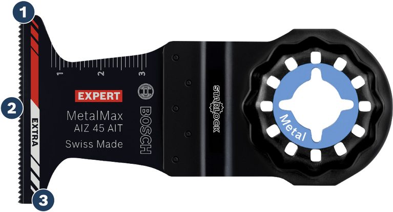 Bosch AIZ 45 AIT 金屬切割刀片。