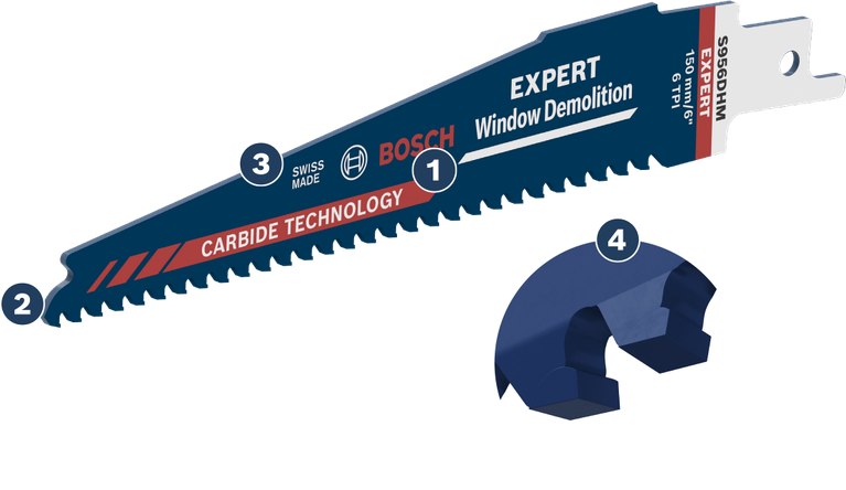 Bosch專家級窗戶拆除鋸片，採用硬質合金技術。