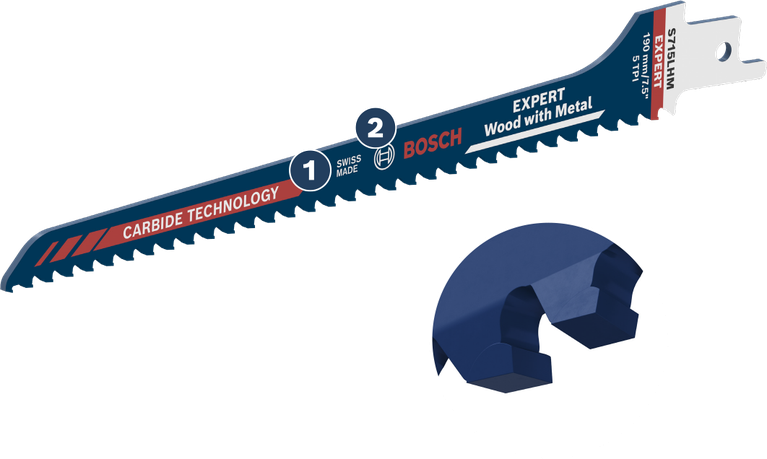 BoschEXPERT 木工金屬往復鋸片 S715LHM。