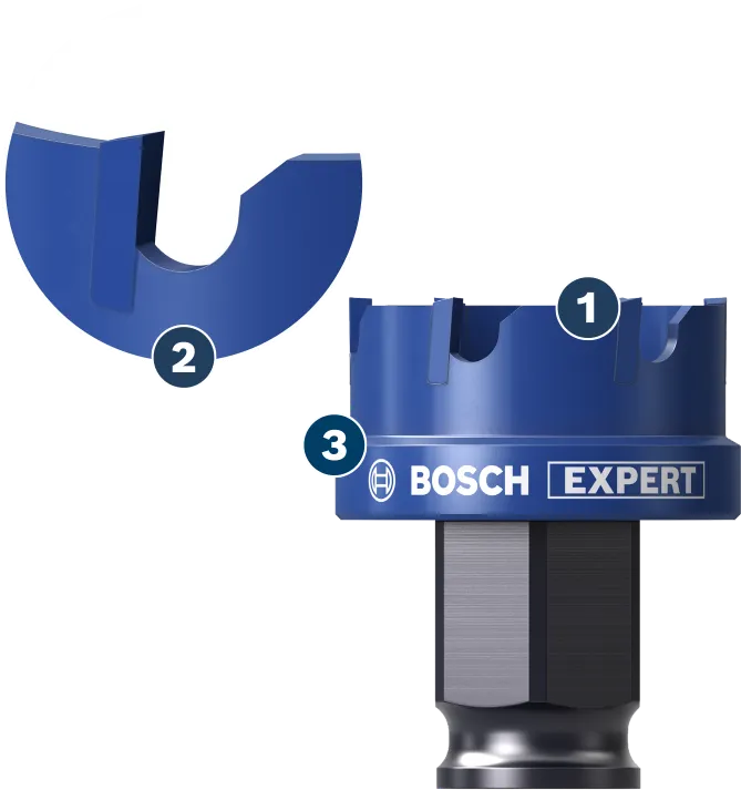 Bosch藍色硬質合金刀頭開孔器。