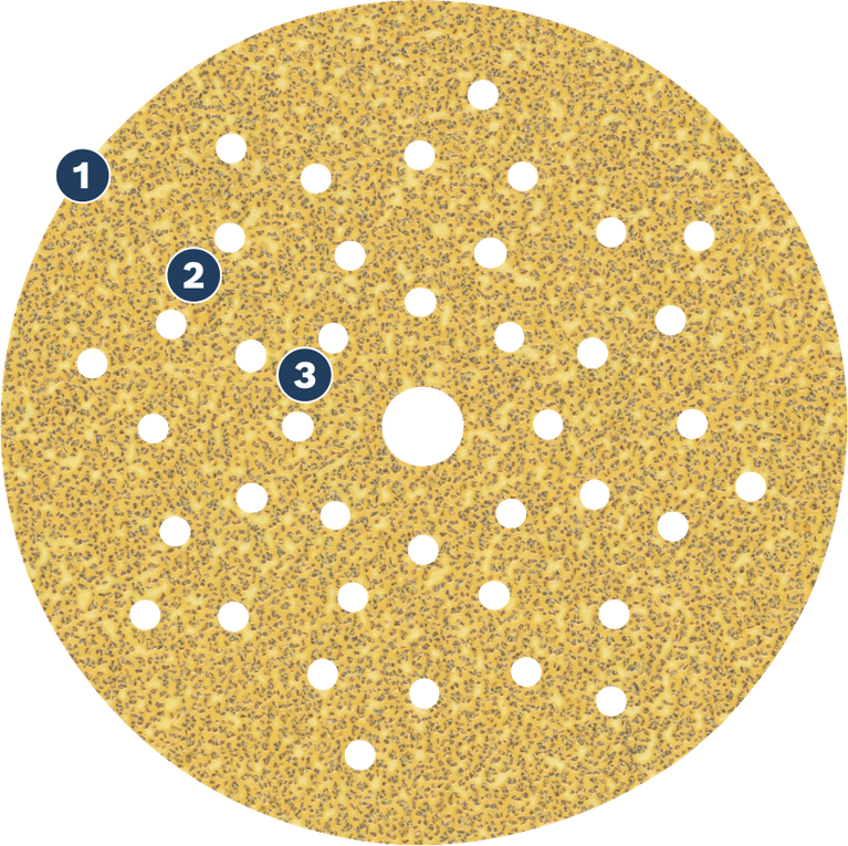 Bosch蜘蛛型砂紙盤，有多個除塵孔。