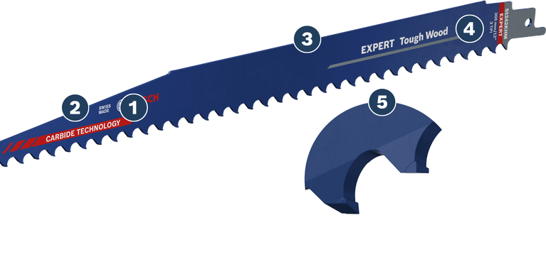 BoschEXPERT 硬木往復鋸片，附硬質合金齒。