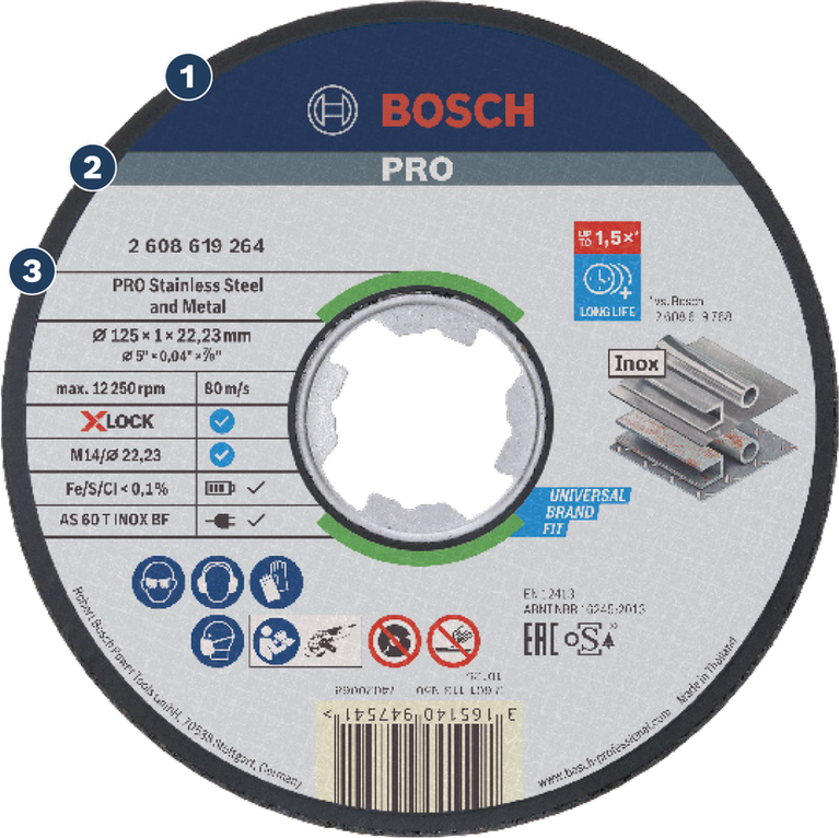 Bosch PRO 不鏽鋼和金屬切割盤 125 毫米。