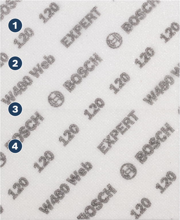 Bosch W480 120目砂紙。