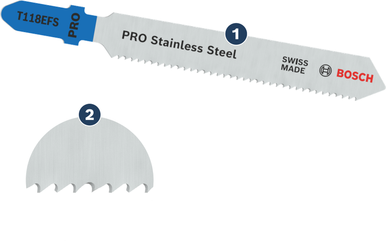 Bosch不鏽鋼 T118EFS 曲線鋸片，波浪齒。