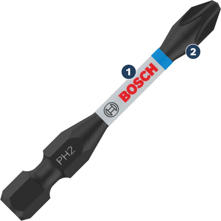 BoschPH2 螺絲起子頭，加強型扭轉區。