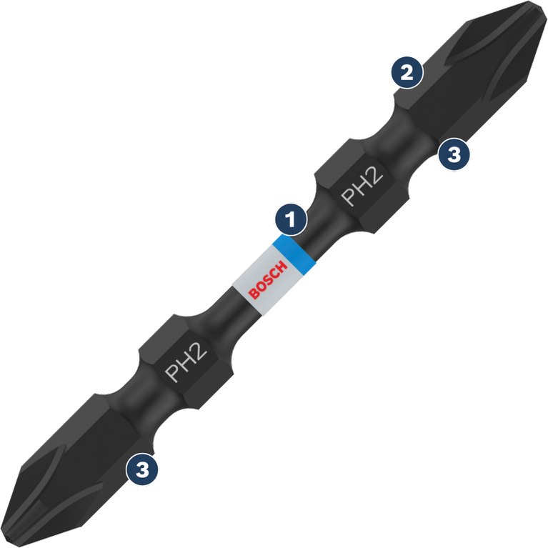 Bosch雙頭PH2螺絲起子頭。