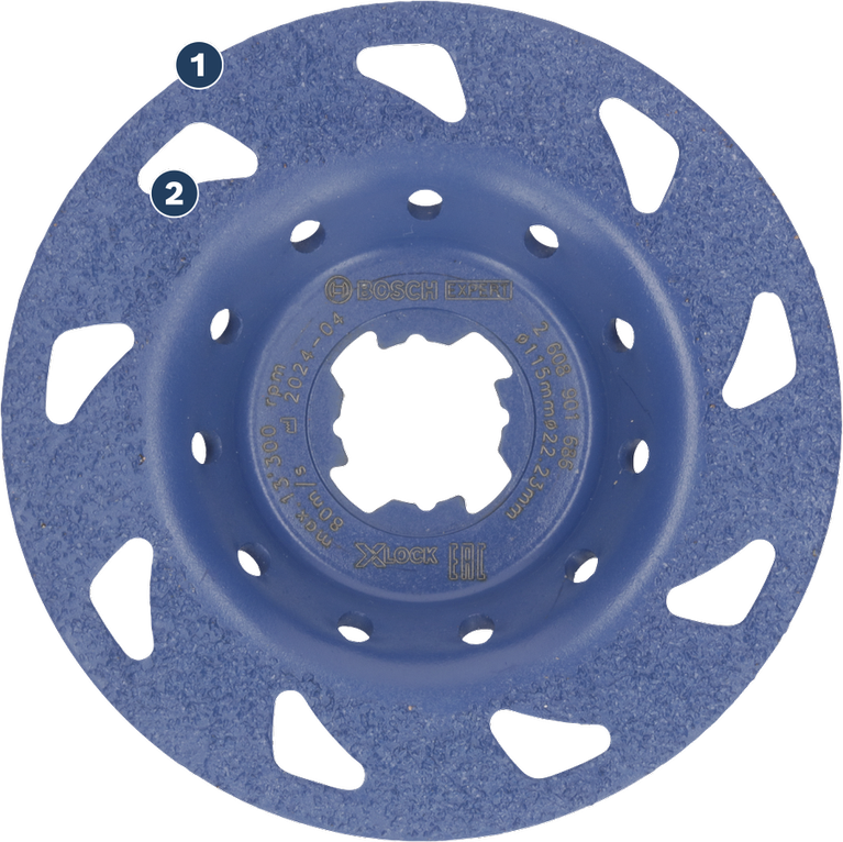 Bosch X-LOCK 鑽石磨片，適用於角磨機。