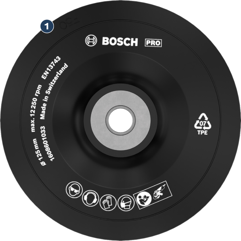Bosch 125mm 角磨機背墊。