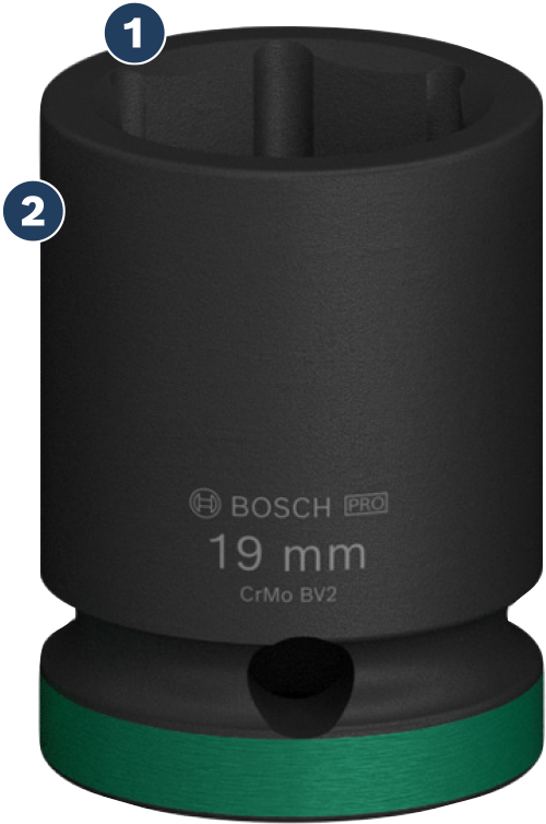 Bosch Impact 19 毫米套筒（1/2 英吋套裝）。