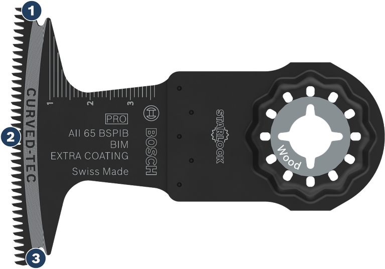 Bosch木材切割刀片 Curved-Tec。