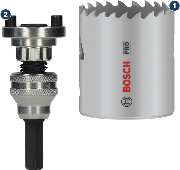 Bosch開孔器，附快速更換轉接器。