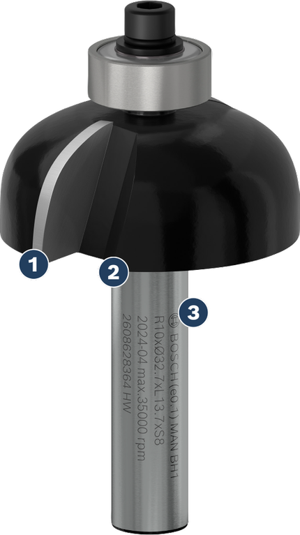 Bosch圓角修邊刀，用來打造光滑邊緣。