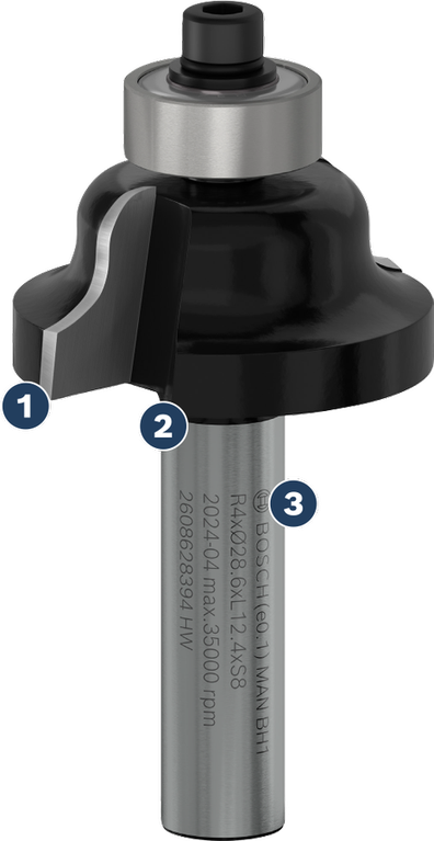 Bosch用於倒圓邊的修剪刀頭。