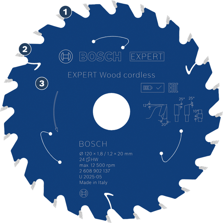 Bosch Wood 無線電鋸片，切割乾淨俐落。