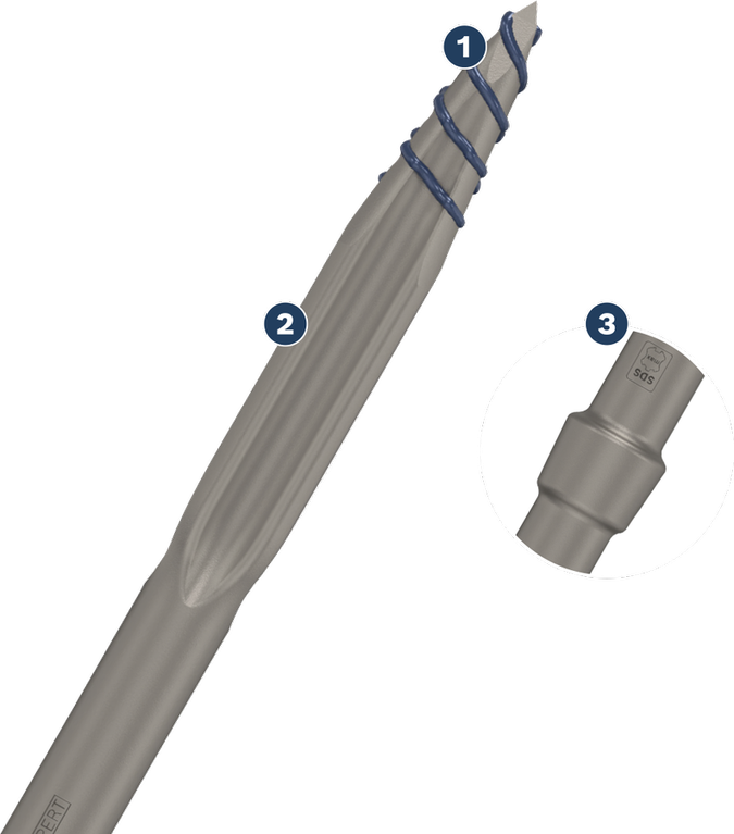 Bosch SDS Plus-7X 鑽頭，搭配硬質合金鑽尖。