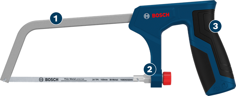 Bosch150 毫米雙金屬鋼鋸，用於精確切割薄金屬。