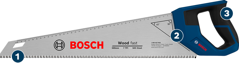 Bosch Fast 手鋸，用於快速切割木材。