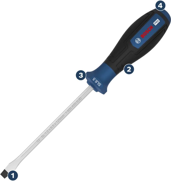 Bosch SL 6.5 一字螺絲刀，附人體工學手柄。