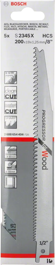 Bosch Progressor 木工曲線鋸片套裝。