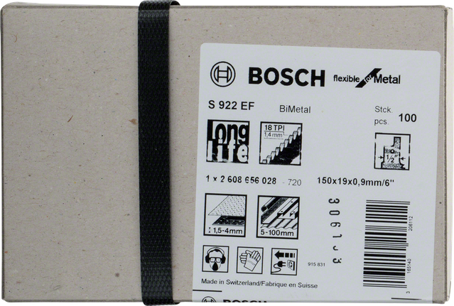 往返鋸專用鋸片 S 922 EF Bosch 922 EF 6 吋往復鋸鋸片盒.