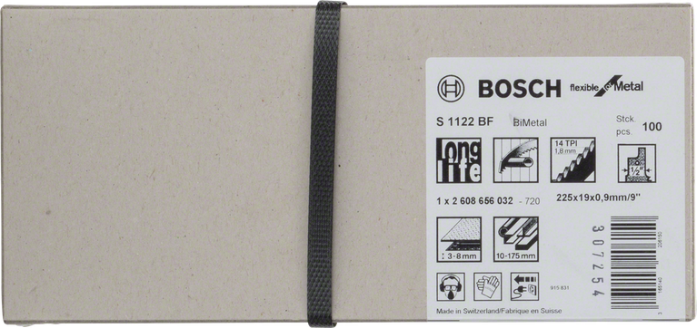 Bosch 1122 BF 雙金屬鋸片套裝，用於金屬切割。